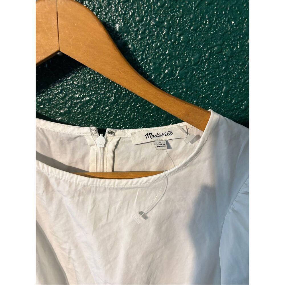 Madewell Puff Sleeve White Mini Dress Sz 0 - Picture 3 of 4